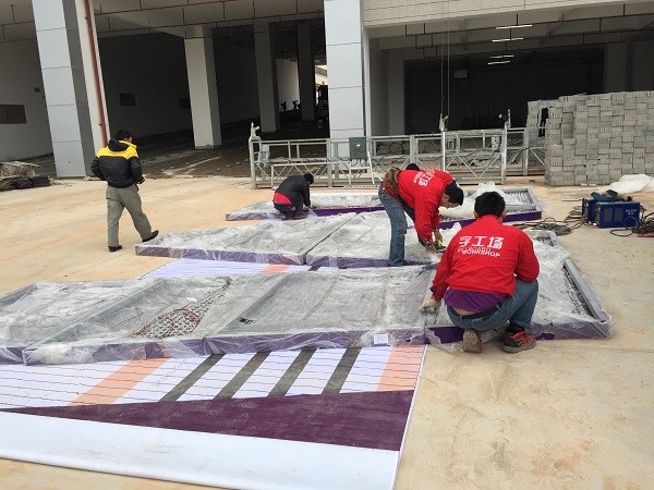 兆馳股份集團工業園區丨樓體發光字工程現場圖三