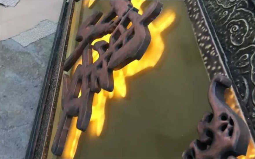 福濠酒樓仿古球面鈦金背發光字廣告牌匾