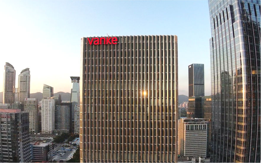深圳萬科玻璃幕墻發光字工程